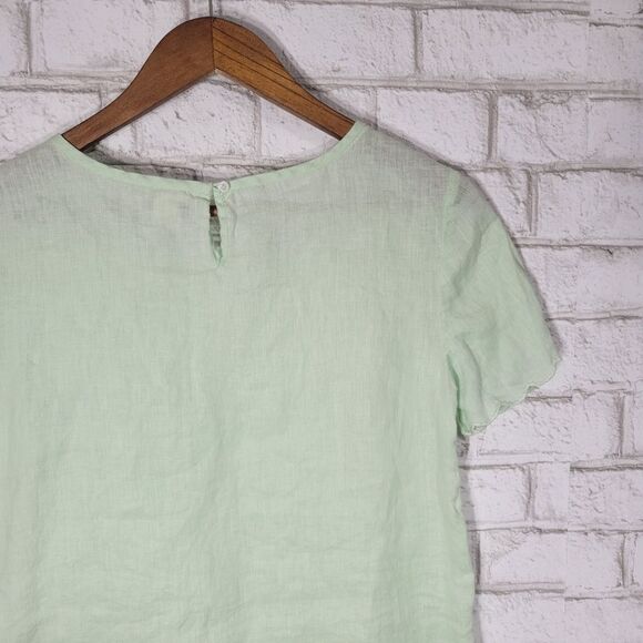 J Crew light green linen top - Picture 11 of 13